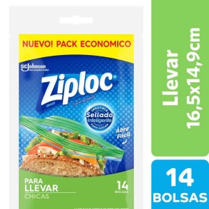ZIPLOC BOLSA PARA LLEVAR CHICA 16.5x14.9cm x 14u